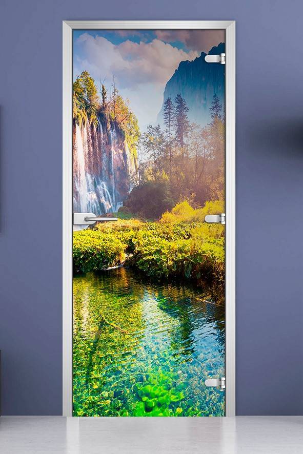 Стеклянная межкомнатная дверь с фотопечатью «Forest-14»