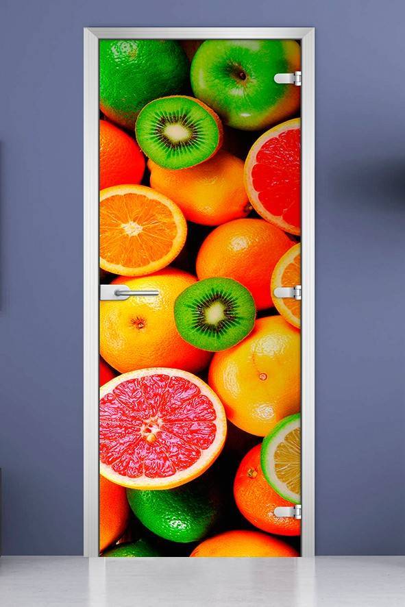 Стеклянная межкомнатная дверь с фотопечатью «Fruite-07»
