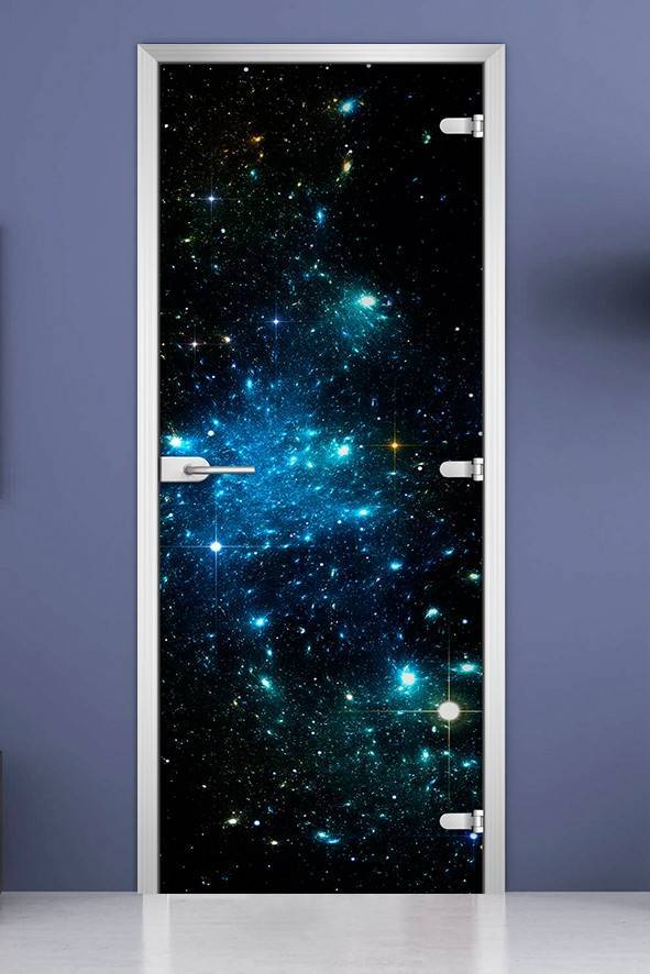 Стеклянная межкомнатная дверь с фотопечатью «Space-12»