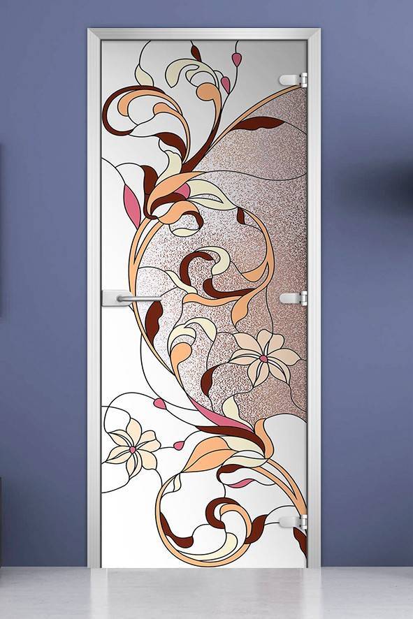 Стеклянная межкомнатная дверь с фотопечатью «Stained Glass-10»