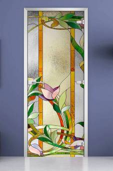 Стеклянная межкомнатная дверь с фотопечатью «Stained Glass-04»
