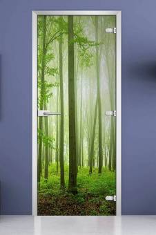 Стеклянная межкомнатная дверь с фотопечатью «Forest-15»