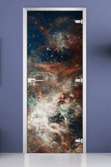 Стеклянная межкомнатная дверь с фотопечатью «Space-20»