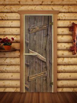 Стеклянная дверь для бани «Русская Баня-04»