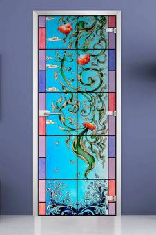 Стеклянная межкомнатная дверь с фотопечатью «Stained Glass-20»