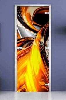Стеклянная межкомнатная дверь с фотопечатью «Abstraction-11»