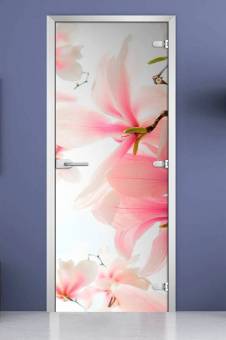 Стеклянная межкомнатная дверь с фотопечатью «Flowers-14»
