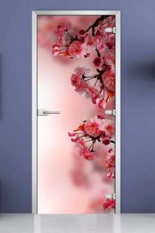 Стеклянная межкомнатная дверь с фотопечатью «Flowers-16»