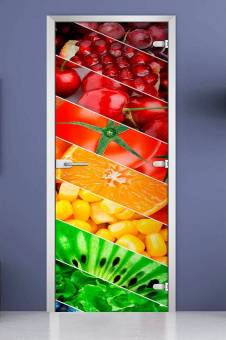 Стеклянная межкомнатная дверь с фотопечатью «Fruite-05»