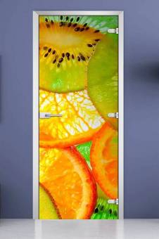 Стеклянная межкомнатная дверь с фотопечатью «Fruite-09»