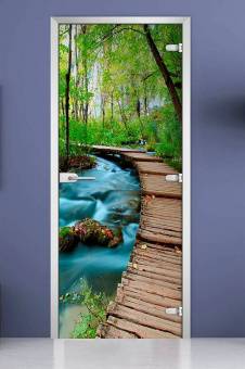 Стеклянная межкомнатная дверь с фотопечатью «Forest-10»