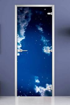 Стеклянная межкомнатная дверь с фотопечатью «Space-06»