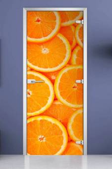Стеклянная межкомнатная дверь с фотопечатью «Fruite-10»