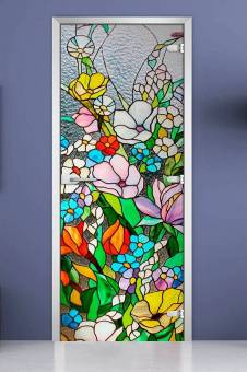Стеклянная межкомнатная дверь с фотопечатью «Stained Glass-03»