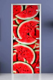Стеклянная межкомнатная дверь с фотопечатью «Fruite-01»