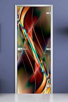 Стеклянная межкомнатная дверь с фотопечатью «Abstraction-15»