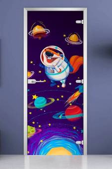 Стеклянная межкомнатная дверь с фотопечатью «Kids-01»