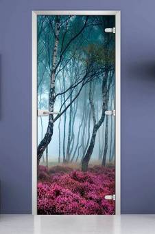 Стеклянная межкомнатная дверь с фотопечатью «Forest-07»